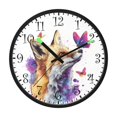 thumbnail image 2 of Voice Activated Clock with Glow Light 12 Inch Large Silent Wall Clock Battery Operated for Home Decor Fox and Butterflies, 2 of 8