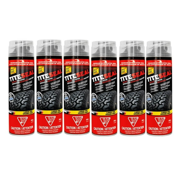 TiteSeal Jumbo Puncture Seal Réparation de pneus d'urgence 24,5 oz - Paquet de 6