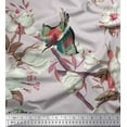 thumbnail image 1 of Soimoi Gray Cotton Cambric Fabric Floral & Bird Print Sewing Fabric Yard 58 Inch Wide, 1 of 3