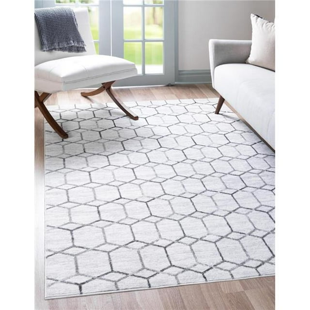 Unique Loom 3148907 5 x 8 ft. Matrix Trellis Tile Rectangular Rug, Ivory