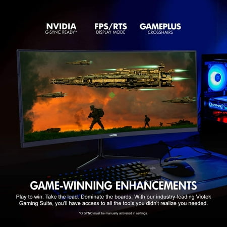 Viotek - GNV29CB Ultrawide Curved 29-Inch 120Hz Gaming Monitor - 3-Year Warranty (HDMI, Display Port)