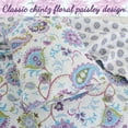 thumbnail image 2 of Cozy Line Home Fashions Floral Cotton/Microfiber/Polyester Reversible Bedding Sets, Queen, 3-Pieces, 2 of 4