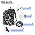 thumbnail image 3 of Disketp Black Leopard print Canvas Backpack Lightweight Travel Daypack Student Rucksack Laptop Backpack-, 3 of 5