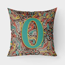 Carolines Treasures CJ2013-OPW1818 Letter O Retro Tribal Alphabet Initial Canvas Fabric Decorative Pillow  18H x18W
