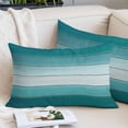 thumbnail image 2 of Teal Turquoise Oversized Pillow Covers, Farmhouse Abstract Gradient Wooden Plank Soft Throw Pillow Cases with Invisible Zipper, Decorative Pillowcase Pillows Protectors for Sofa Bed Couch 24"x36", 2 of 9