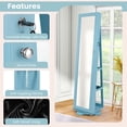 thumbnail image 6 of Costway 360° Rotatable Jewelry Cabinet Armoire 2-in-1 Lockable Mirrored Blue, 6 of 9