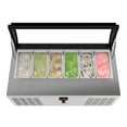 thumbnail image 2 of 45 in. Countertop Ice Cream Display Freezer with Curved Glass Top and 6 Pans, 2 of 17