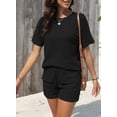 thumbnail image 3 of Aleumdr Womens 2 Piece Outfits Active Set with Pockets Sweatsuit for Summer Black S, 3 of 7