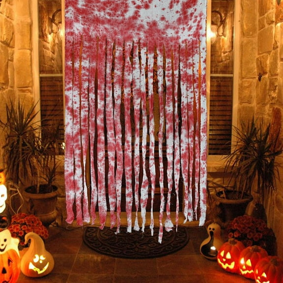 ASKETAM Halloween Bloody Door Curtain, 2 Pack, 40"x65" Spooky Decor, Realistic Blood Splatters