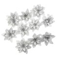 thumbnail image 2 of 10Pcs Christmas Glitter Artificial Poinsettia Flowers Xmas Poinsettia Artificial Wedding Flowers Decorations Xmas Tree Ornaments for Party Favors, 5.6inch, 2 of 9