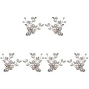 High Heel Pearl Buckle Bridal Shoes Pearls Clips 3 Pairs Rhinestone Crystal House for Women Decor Buckles White Women's