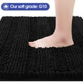 thumbnail image 3 of HAKUNA Striped Black Bathroom Rug Set 3 Pieces Ultra Soft, Non Slip Chenille Toilet Mat, Absorbent Plush Shaggy Bath Mats for Bathroom, Bedroom, Kitchen, 3 of 7