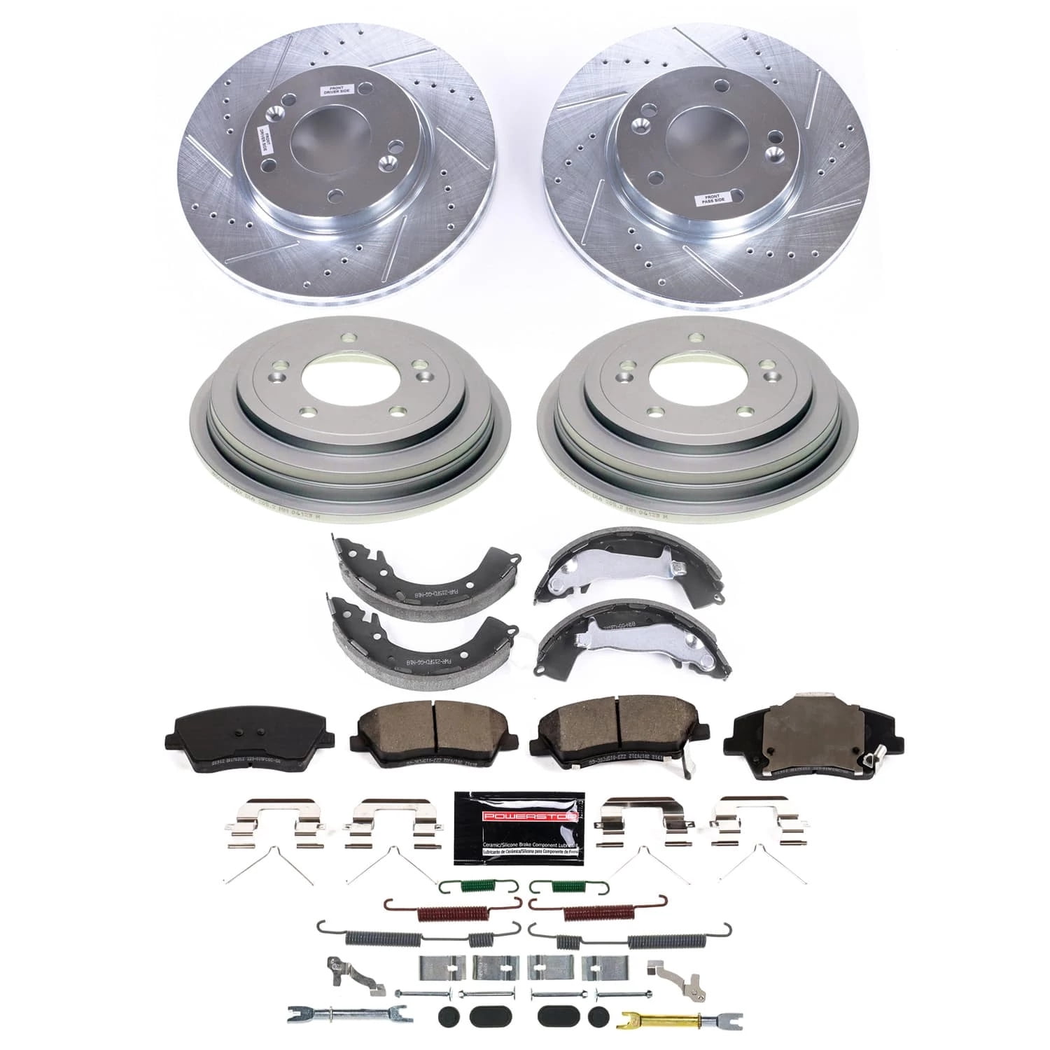 PowerStop Front and Rear Z23 Evolution Sport Brake Pad Rotor Drum and Shoe Kit Fits: HYUNDAI Select Models K15499DK