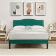 thumbnail image 2 of VECELO 3-Piece Green Bedroom Set with Full Upholstered Bed Frame and 2 Nightstands, 2 of 9