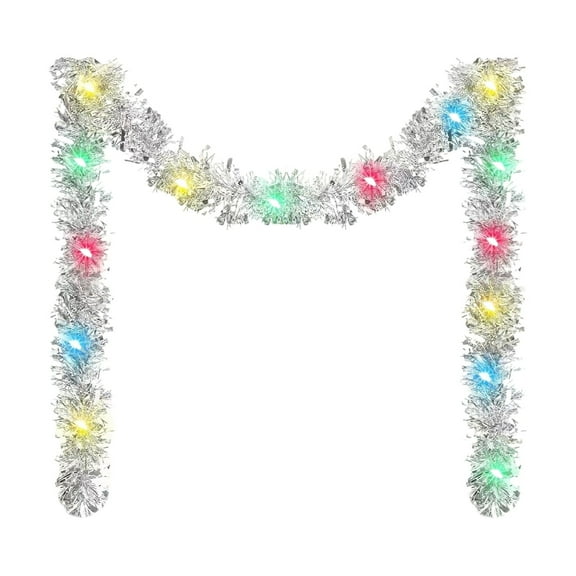 16 FT Pre-Lit Christmas Garland Decorations, LED Lighted Artificial Pine Garlands, Christmas Garland for Indoor Outdoor Door Home Stairs Holiday Decor, Multi-Colored