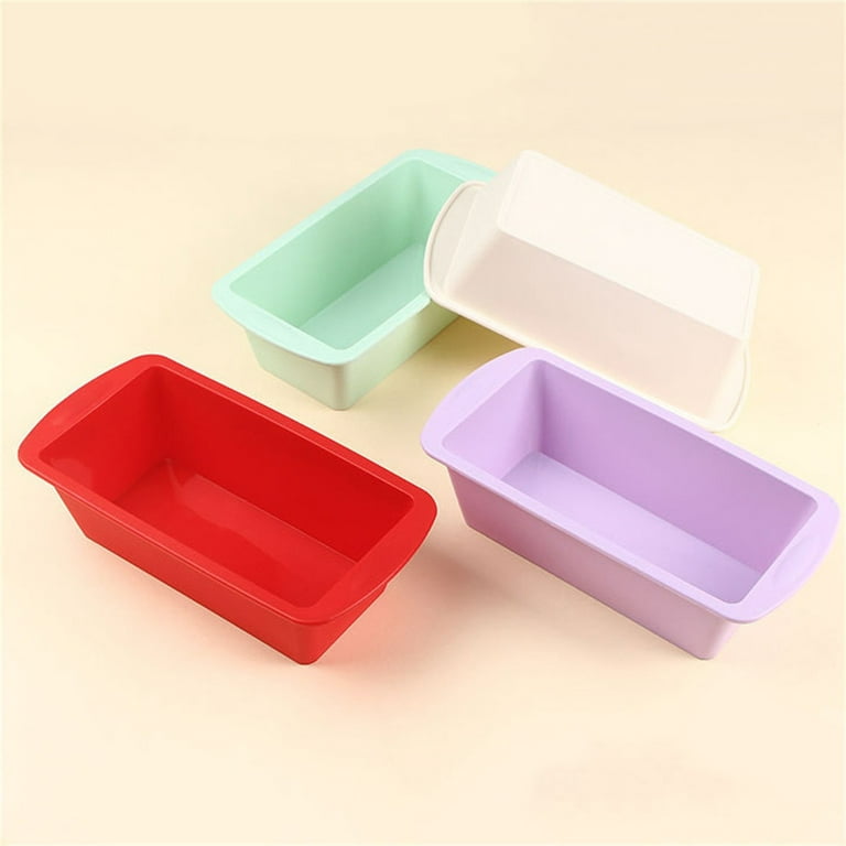 Silicone Mini Loaf Pan Set of 4, NonStick Easy Release Rectangle Silicone  Mini Cake Pan for Baking Bread, Flexible BPA Free Silione Baking Mold and