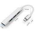 thumbnail image 2 of Graflsoa Hub USB-C Compact avec 4 Ports : USB 3.0 & USB 2.0, Gris Cosmique/argent, Design en Alliage d'Aluminium Léger, 2 of 6
