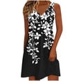 thumbnail image 2 of Fznquz Summer Women Dresses Black Floral Sundress Mini Tank Dresses Beach Casual V Neck Dresses for Women 2026 Trendy, 2 of 6