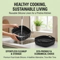 thumbnail image 2 of Reusable Silicone Air Fryer Liners for Ninja Crispi Pro 6qt & 2.5qt (AS101CY), 2-Pack Dishwasher Safe Non-Stick Square Pans | Drip-Free Baking, Roasting & Easy Oil Cleanup, 2 of 5