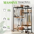 HOKEEPER Heavy Duty Portable Closet Rack with Rubber Wheels, Rolling
