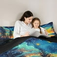 thumbnail image 5 of Manfei Watercolor Sky Queen Comforter Set,Starry Night Bedding Sets,Modern Aesthetic Art Bedding Comforter Set For Kids,Luxury Bedroom Decor Reversible,3-Piece, 5 of 8