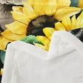 thumbnail image 3 of Rabbit Throw Blanket Queen Size, Cute Bunny Animal Fleece Blanket Bedroom, Country Sunflower Sherpa Blanket Floral Rustic Farmhouse Flannel Blanket, Black Yellow, 3 of 7