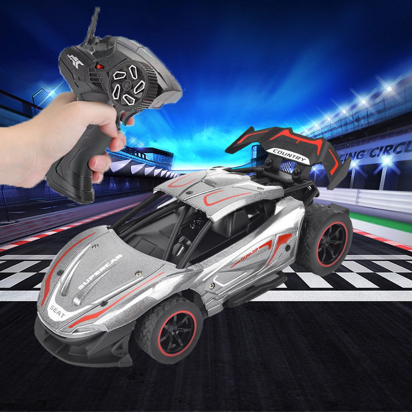 Kssvzz Spider Voiture Télécommandée Enfant,1:18 Monster Truck Télécommandé Tout Terrain avec Lumières Sympas,2,4 GHz,15 KM/H Voiture Telecommandé avec 2 Batterie,Jouet Enfant Garçons 3-12 Ans