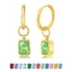 thumbnail image 1 of JeenMata Aros de 2 Quilates con Bisel de Piedra Natal de Agosto y Corte Esmeralda, Peridoto, Chapados en Oro Amarillo, 1 of 6
