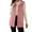 Pink, variant on Women's Double-Faced Fleece Vest, Lapel Collar Button Front Sleeveless Jacket with Pockets, Plush Reversible Vest for Women, Soft Warm Layering Piece for Fall Winter, Casual Button Down Vest