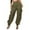 Army Green, variant on Cropped Wide Leg Pants for Women Elastic High Waist Casual Button Street Cargo Pockets Trousers