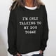 thumbnail image 1 of Puntoco mujeres de gran tamaño texto divertido letra impresa cuello redondo manga larga suelta solo sudadera tops pulóver blusa Puntoco Puntoco-2413, 1 of 3