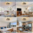 thumbnail image 3 of Lighting Fixtures Wooden Flush Mount Ceiling Lights, 4-Light Farmhouse Close to Ceiling Lighting Fixtures Black Ceiling Lamp for Kitchen Island Living Room Bedroom Hallway Laundry Entryway,Table Lamp, 3 of 8