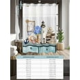 thumbnail image 6 of No Hook Cloth Fabric Shower Curtain with Snap in Liner, Vintage Lighthouse Coastal Waterproof Shower Curtains Set with See Through Top Window, Nautical Ocean Sea Retro Art Bath Curtains 72"x78", 6 of 6