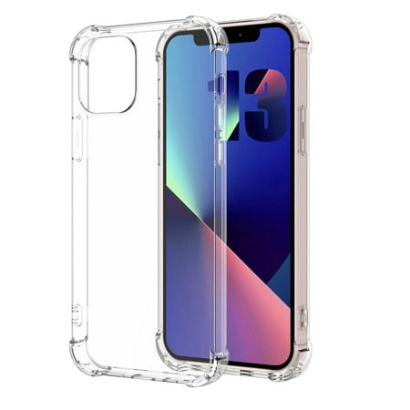 Njjex iPhone 13 / iPhone 13 Mini / iPhone 13 Pro Max Clear Case, Apple iPhone 13 Pro Max Mini Crystal Clear Clear Shock Absorption Technology Bumper Soft TPU Cover Case -Clear