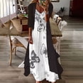 thumbnail image 2 of Pompotops Ensemble Deux Pièces pour Femme d'Été, Blouse à Manches 3/4 + Robe, Robe Longue, Robe Maxi de Plage en Solde, 2 of 8