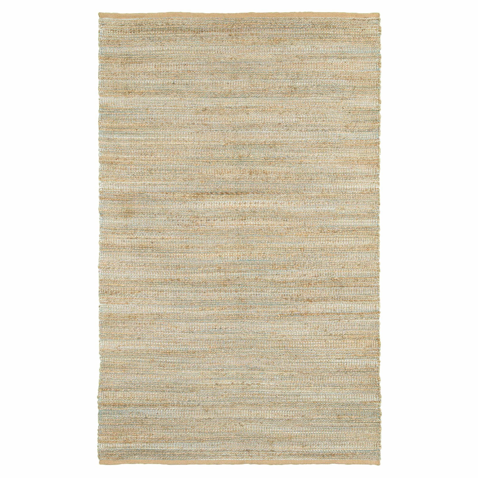 LR Home Natalie Belle Tan/Aqua Blue Braided Farmhouse Jute Blend Area Rug, 9' x 12'