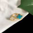 thumbnail image 1 of Van Cleef Anillo De Doble Flor De Trébol De Cuatro Hojas Chapado En Oro De 18 Quilates VCA, 1 of 4