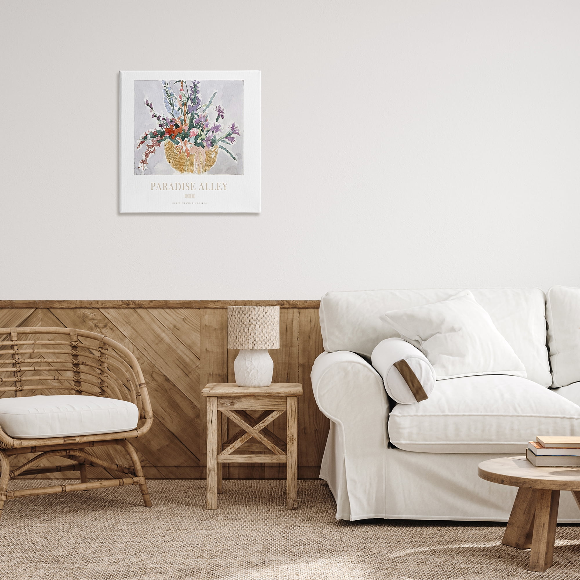 Stupell Industries Paradise Alley Basket of Flowers Canvas Wall Art, design by Jadei Graphics