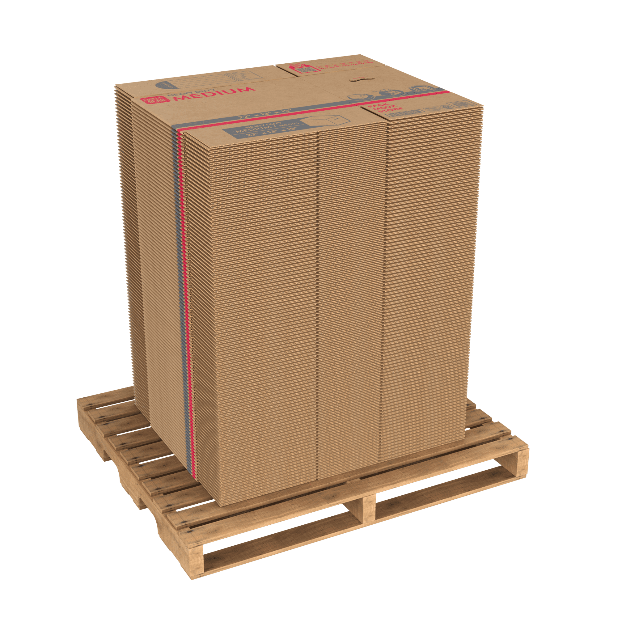 PG 22x13x15.5 Medium Heavy Duty Moving Box Pallet 135 Count