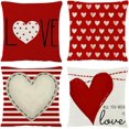 thumbnail image 1 of 4 Piezas Fundas de Almohada de San Valentín, Funda de Almohada con Estampado de Corazones, Perfecto para Regalos de San Valentín, Decoración de Sofás, Salas de Estar y Dormitorios (Rojo), 1 of 4