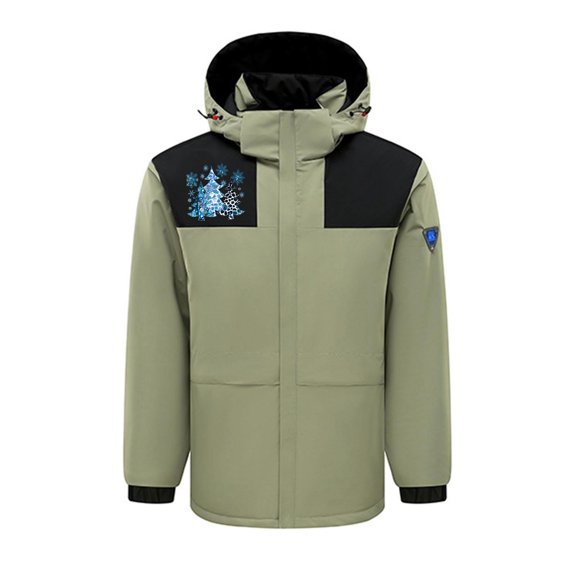 ZACPNCV Heated Jacket for Men Women USB Intelligent Constant Temperature Heated Windproof Plus Size Coat Winter 4 Heated Jacket Coat Olive Green