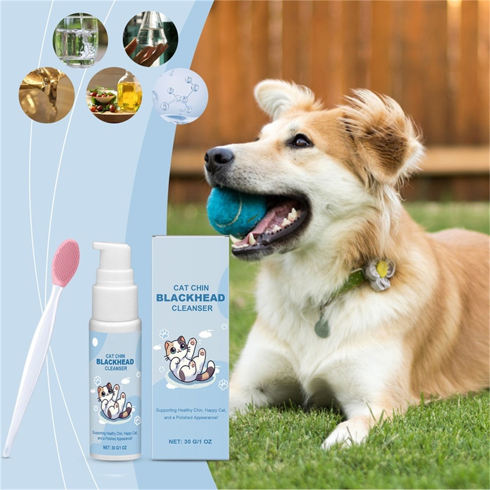 JAYU PET 2-step Cat Acne Care Kit - Cat Chin Acne Treatment Cleanser & Feline