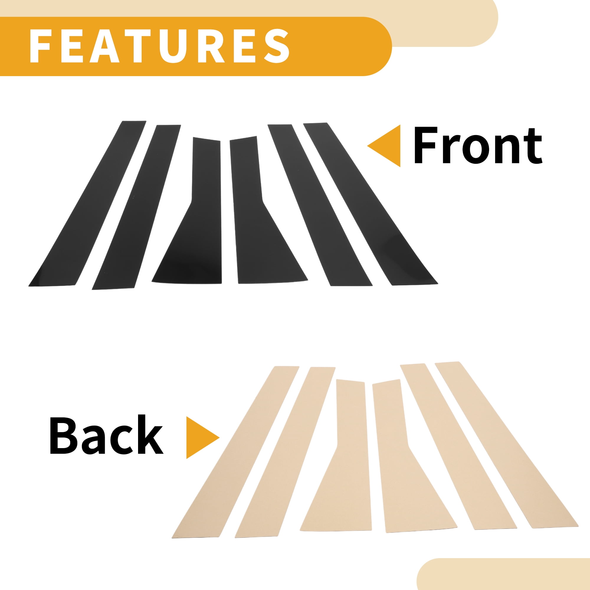Unique Bargains 6Pcs Window Trim For Subaru Forester 2019-2023 Black