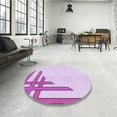 thumbnail image 4 of Ahgly Company Tapis d'Intérieur Lavable en Machine Carré Transitionnel Violet, 7 Pieds Carré, 4 of 7