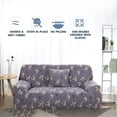 thumbnail image 3 of PiccoCasa Elastic Spandex Sofa Slipcover Butterfly Pattern Couch Cover, Gray Purple 88"-114", 3 of 7