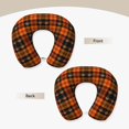 thumbnail image 5 of Zufioo Halloween Tartan Plaid for Memory Foam U-shaped Pillow, Buckle and Invisible Zipper Neck Head Support Airplane Pillow for Travel Car Home-One Size, 5 of 8