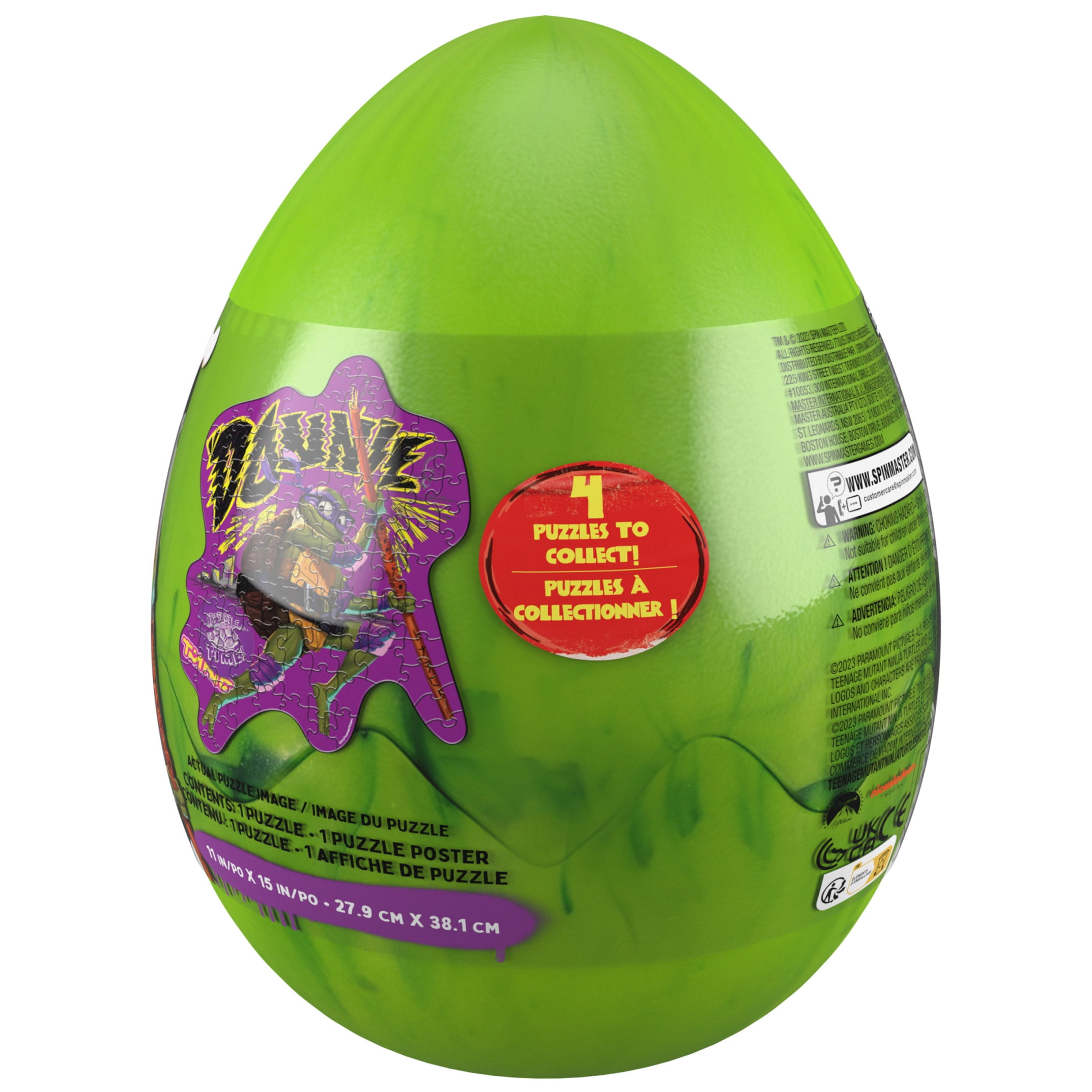 Teenage Mutant Ninja Turtles 100-Piece Donnie Puzzle in Egg Package | Donatello Mutant Mayhem Movie | Ninja Turtles Toys | Puzzles for Kids Ages 4-8