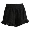 thumbnail image 5 of Oiangi Summer Shorts for Women Elastic Waist Eyelet Ruffled Shorts Casual Wide Leg Bermuda Shorts Black XL, 5 of 5