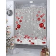 thumbnail image 4 of Christmas Shower Curtain Xmas Ball Snowflake Snow Shower Curtains for Bathroom Decor Grey Christmas Decoration Bath Curtains Sets with Hooks Waterproof, 36x72 in, 4 of 6