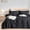Black, variant on BESTOUCH Duvet Cover Set Queen 100% Washed Cotton Linen Feel Soft Chic Lightweight 3Pcs (Olive Green, 90"x90")
